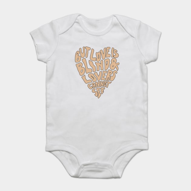 But Love Is Blind & Lovers Cannot See Vintage Retro Baby Bodysuit by Darksavage